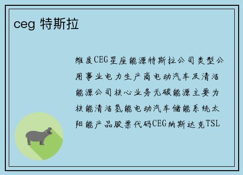 ceg 特斯拉